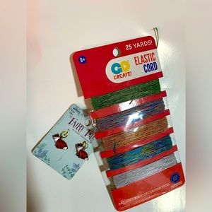 Multi-Colored Elastic Necklace Cord & Fox Charms Set NWT